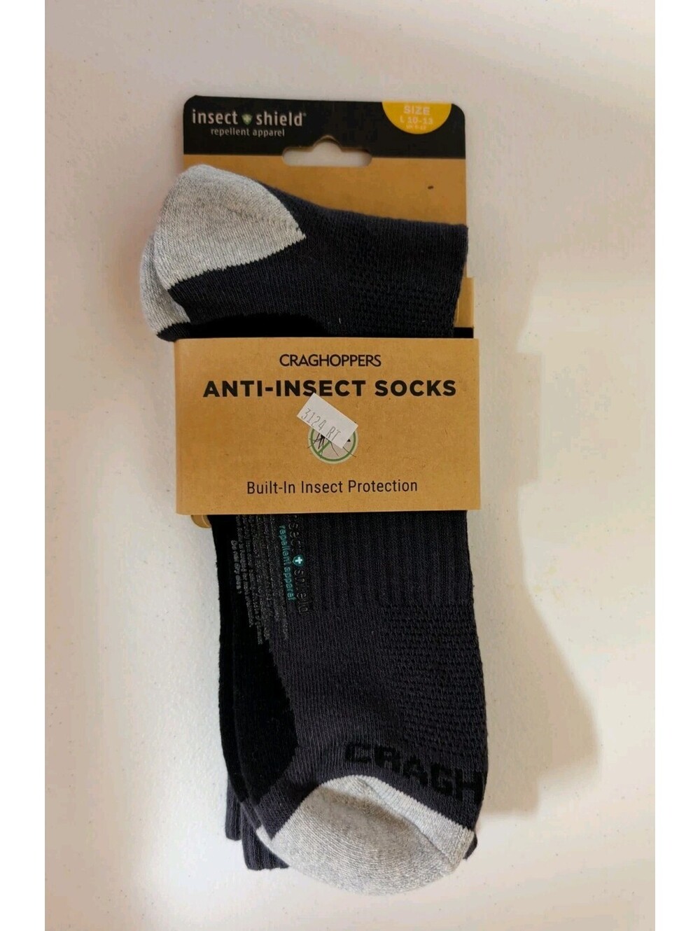 Craghoppers Anti-Insect Socks Insect Shield Repellent Men's Large 10-13